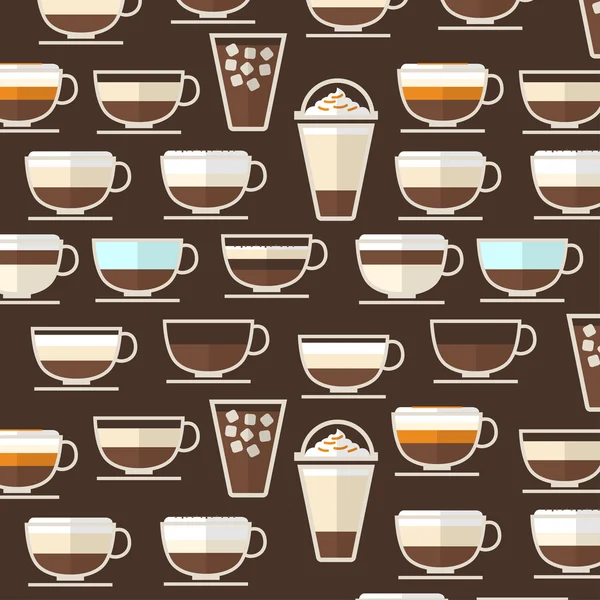 Farklı kahve türleri — Stok Vektör