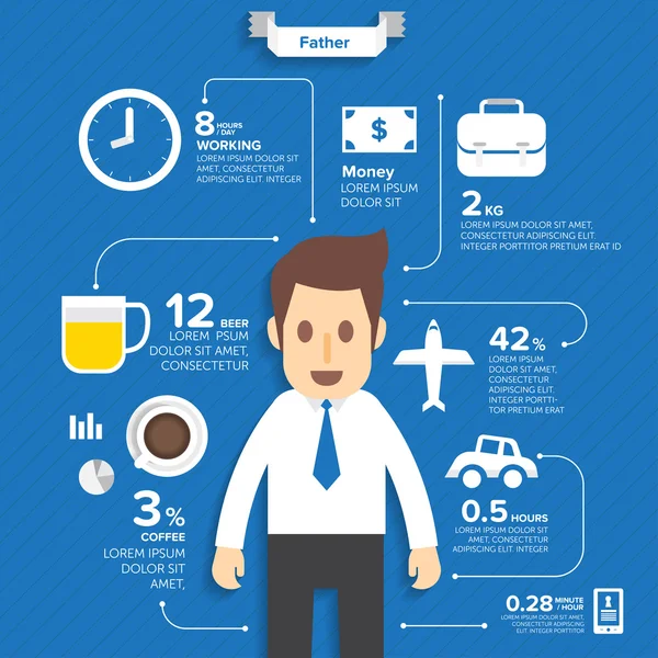 Homem Pai Infográficos — Vetor de Stock