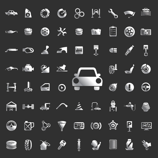 auto service icons set