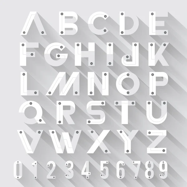 Αλφάβητο με πολύ σκιά — Διανυσματικό Αρχείο