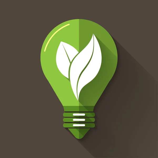 Gloeilamp in plat ontwerp — Stockvector