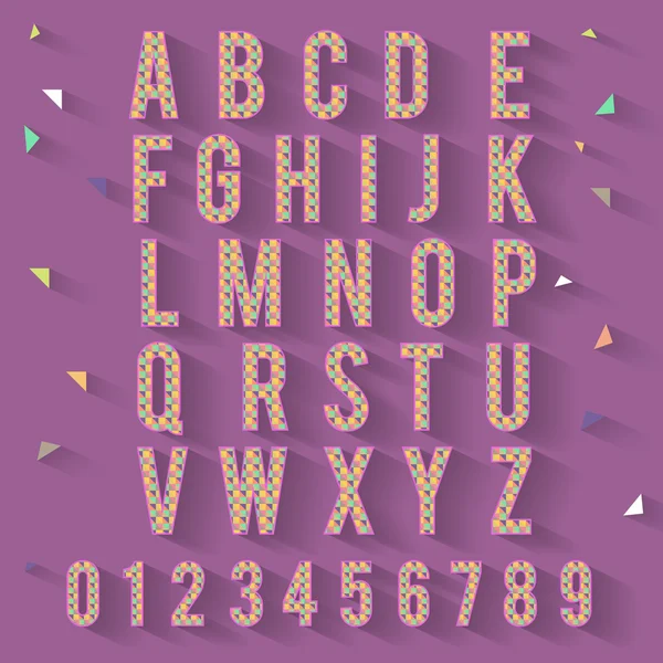 Poligon alfabet multi warna dalam bentuk - Stok Vektor