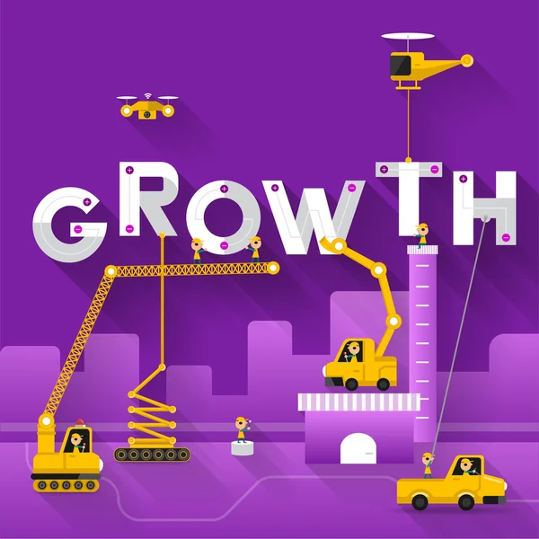 Texto de construção de engenharia Crescimento —  Vetores de Stock