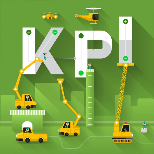 Grue de chantier KPI texte — Image vectorielle