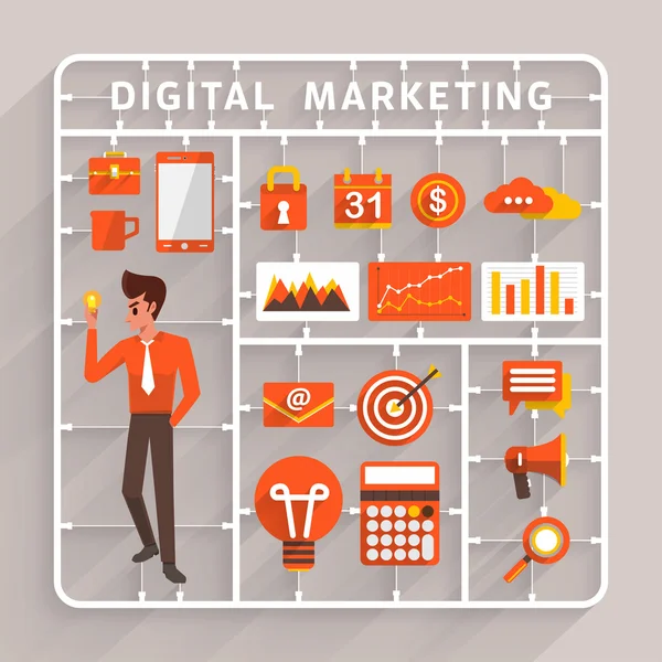 Kits de modelo para marketing digital — Vetor de Stock