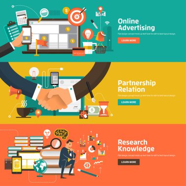 Online Reklam için düz tasarım kavramları