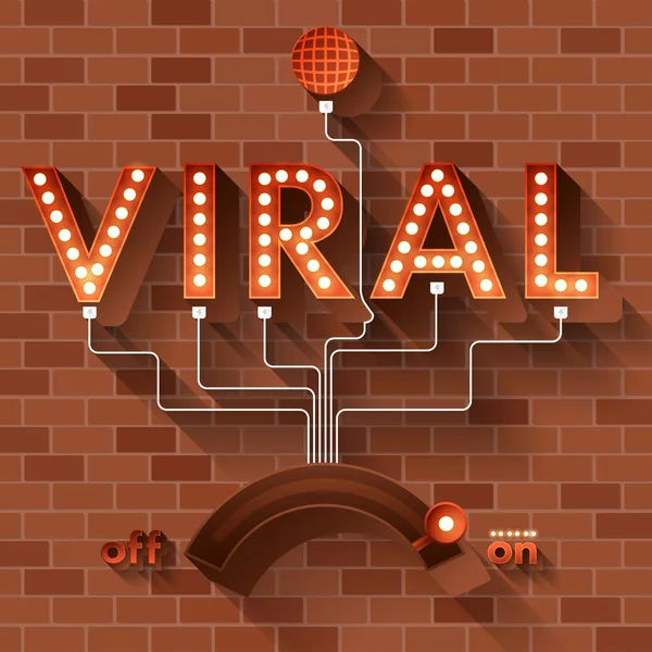 Word Viral in balls light — Stock Vector