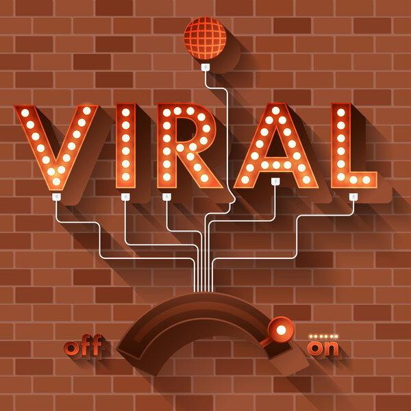 word Viral in balls light