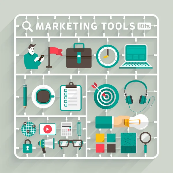 Kits modelo para ferramentas de marketing — Vetor de Stock