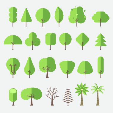 conjunto de iconos de árbol