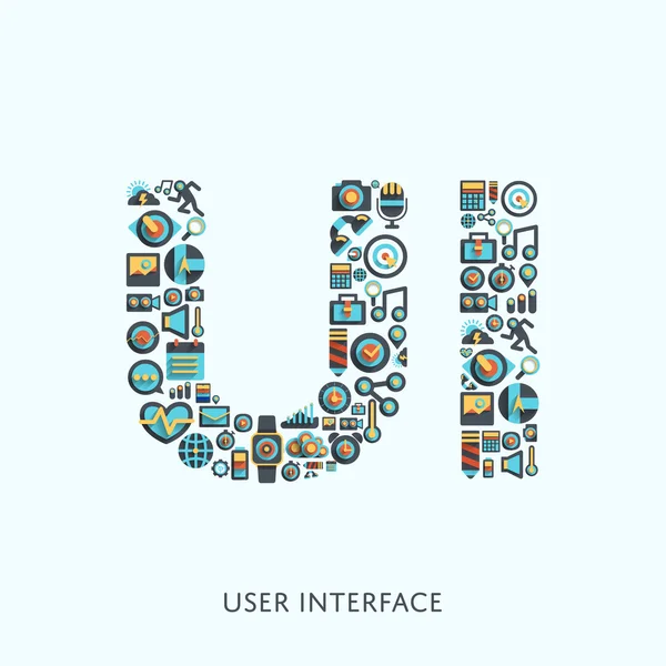 Forma de construção por multi ícone para UI —  Vetores de Stock