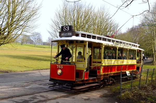 Eléctrico número 765 a ser conduzido em Heaton Park — Fotografia de Stock