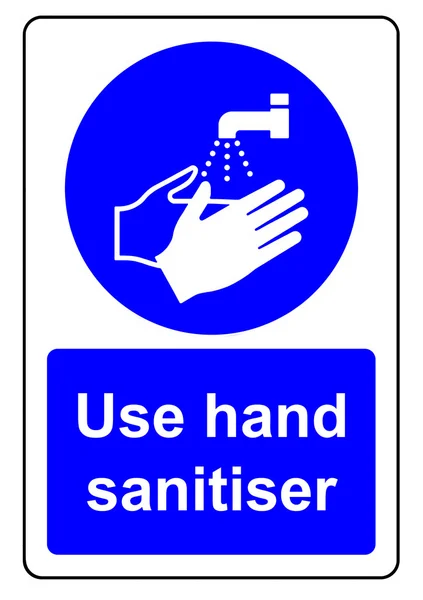 Use hand sanitiser when washing your hands sign — Stock Photo, Image