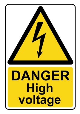 Tehlike yüksek gerilim Sarı uyarı işareti