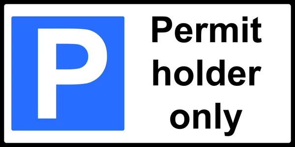 Parking restricted to permit holders sign — Stock Photo, Image