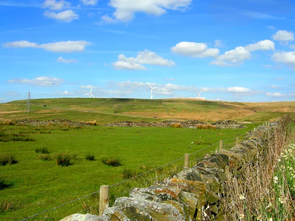 Vindkraftverk i plocka upp Bank, Darwen, England Uk — Stockfoto