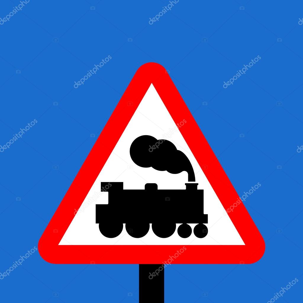 Warning Triangle Level Crossing Without Barrier Or Gate Ahead Stock Photo C Peteretchells 109309546