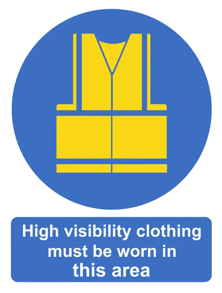 In dit gebied moeten goed zichtbare kleding worden gedragen. — Stockfoto