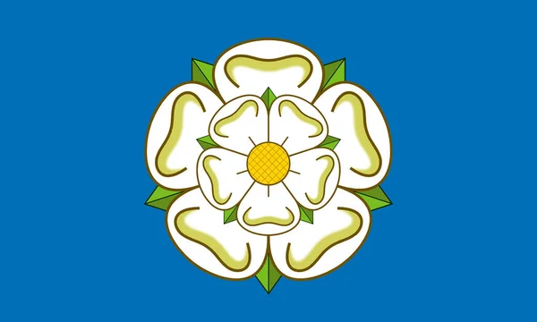 约克郡旗 Yorkshire Flag 是15世纪玫瑰战争中 约克郡历史建筑的旗帜 — 图库照片