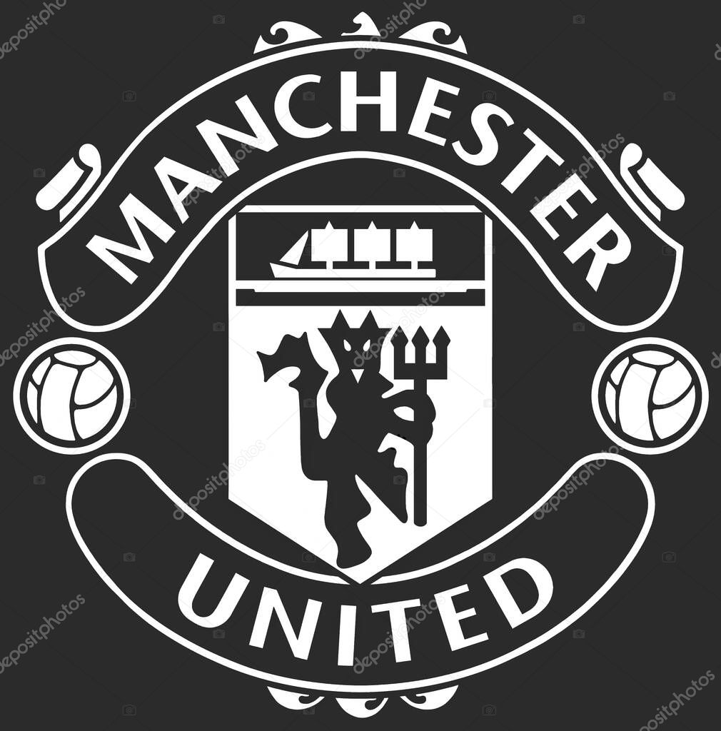 Manchester, Lancashire, England, UK - May 23, 2021 : Manchester United Football Club red devil badge
