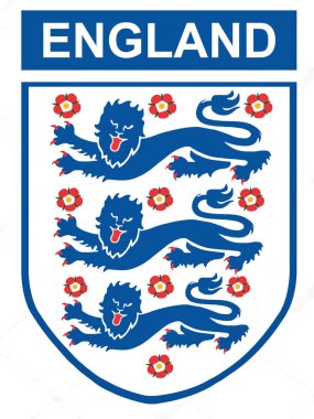 Manchester, Lancashire, İngiltere - 25 Mayıs 2021: İngiltere Uluslararası Futbol Kulübü rozeti