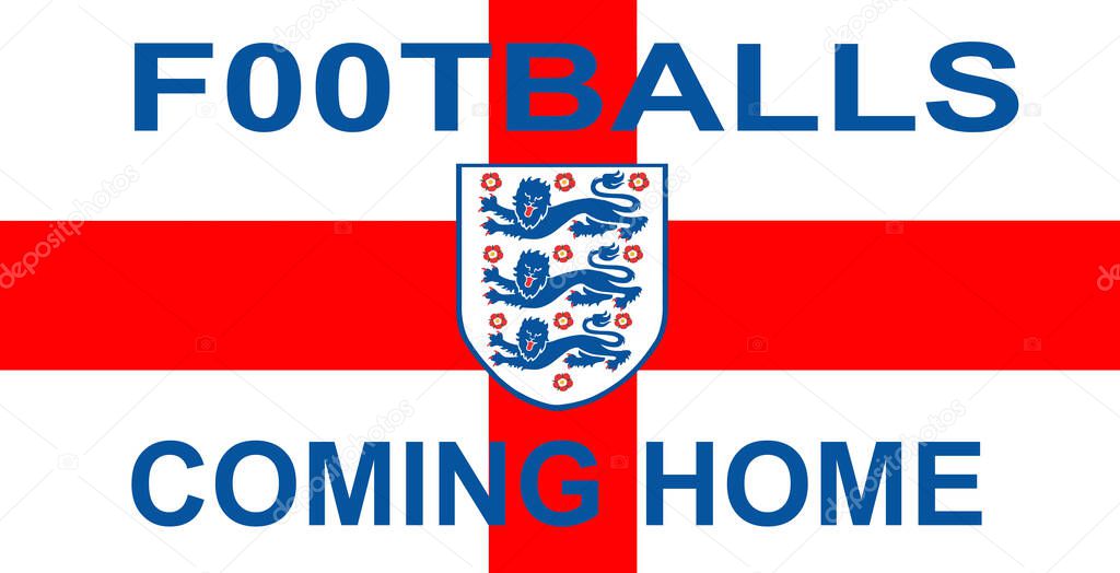 Footballs coming home flag