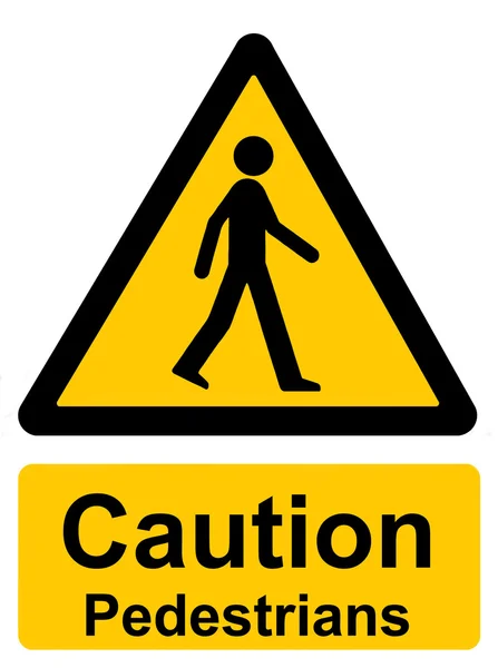 Caution pedestrians — Stock Photo, Image