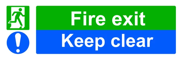 Fire exit keep clear sign — Stock Photo, Image