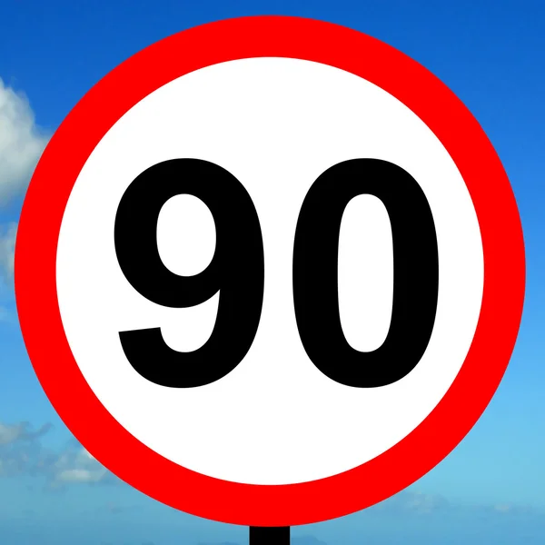 90 kpm speed limit road traffic sign. — Stock Photo, Image