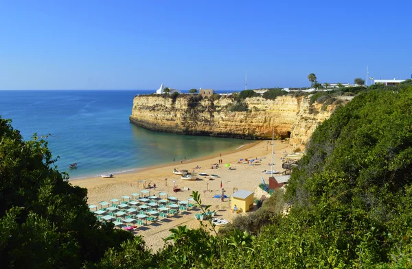 Balıkçı köyü, Senhora Da Rocha kumsalda Algarve Portekiz