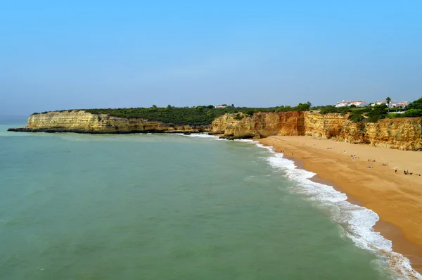 Spectacular cliffs on Senhora Da Rocha Nova Beach in Portugal — Stock Photo, Image