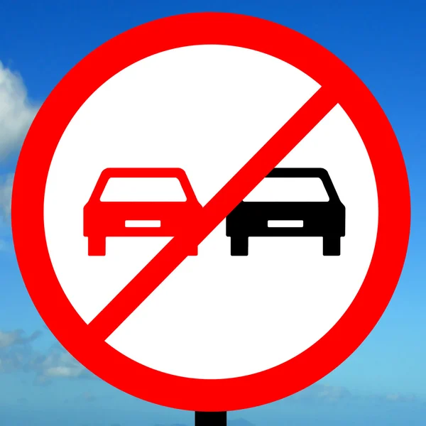 End of no overtaking road traffic sign — Stock Photo, Image