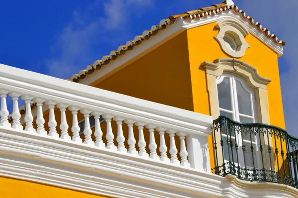 Georgian style window with a balcony in Loule — Stock Photo, Image