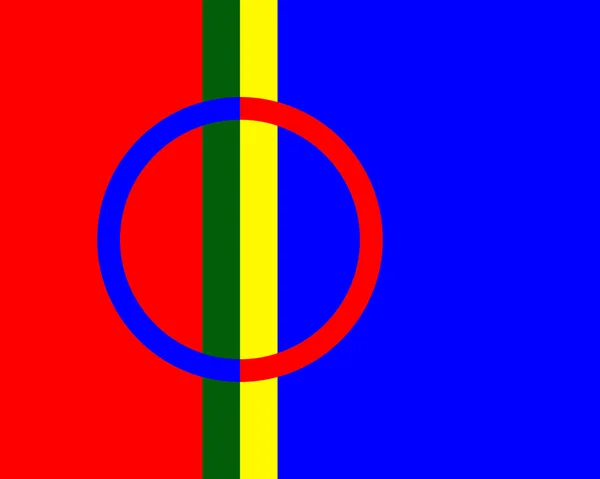 Sami veya Lapps bayrağı kendilerini temsil etmek için kabul — Stok fotoğraf