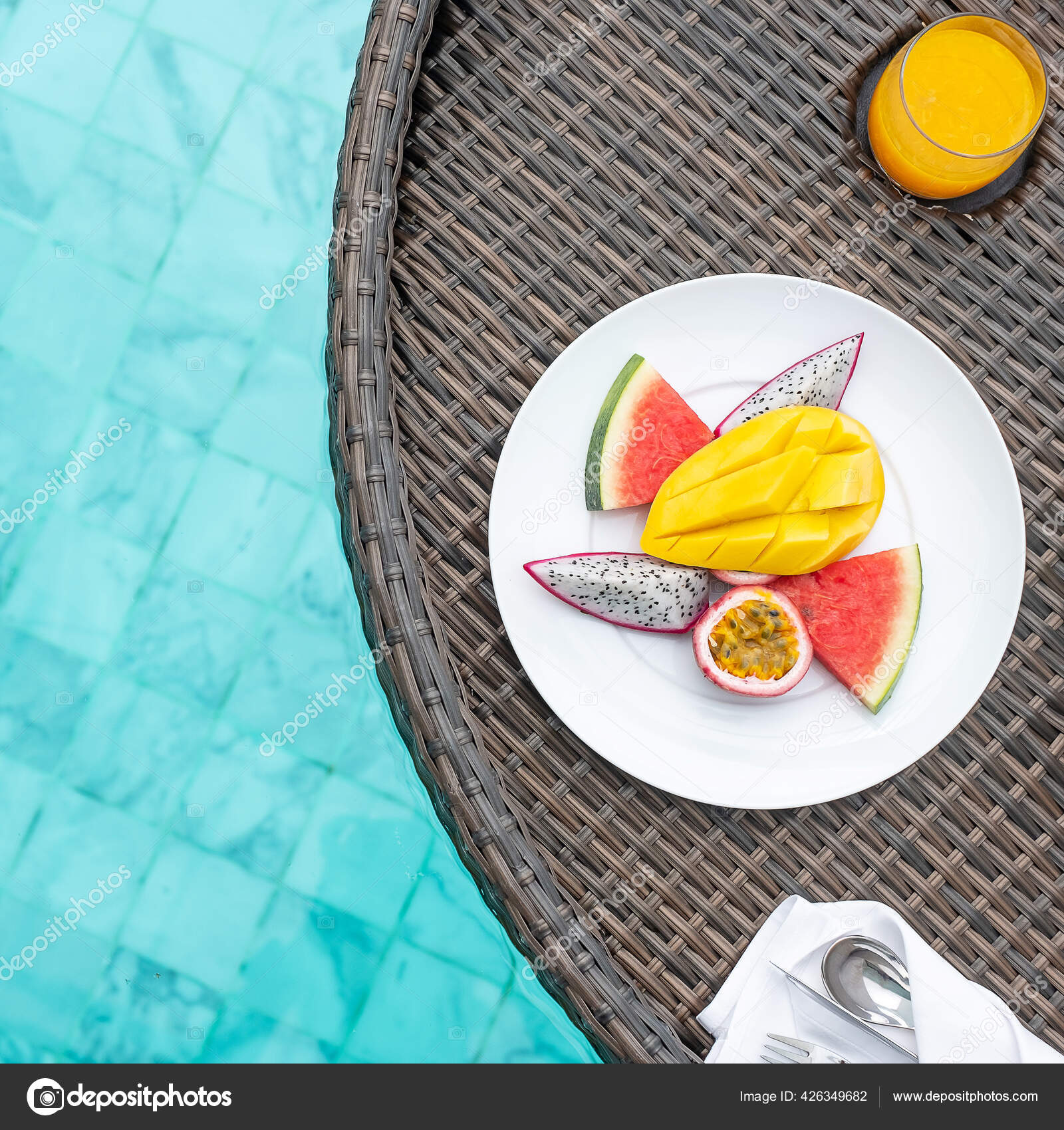 Floating Breakfast Tray Swimming Pool Luxury Hotel Tropical Resort