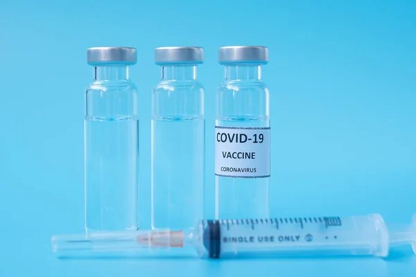 Covid Vaccine Флакон Єкція Needle Syringe Проти Коронавірусної Інфекції Лікарняній — стокове фото