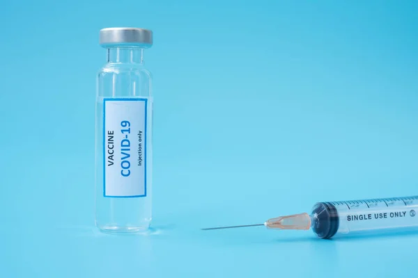 Covid Vaccine Флакон Єкція Needle Syringe Проти Коронавірусної Інфекції Лікарняній — стокове фото