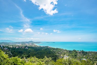 Samui 'nin güney, Tayland' daki manzarası turistlerin ilgisini çeken bir yer. Güneydoğu Asya seyahati ve tropik yaz tatili konsepti
