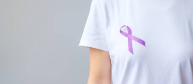 Pankreas için mor kurdele, yemek borusu, Testis kanseri, dünya alzheimer, epilepsi, lupus, sarkoidoz, fibromiyalji ve aile içi şiddet ayı. Dünya Kanser Günü konsepti