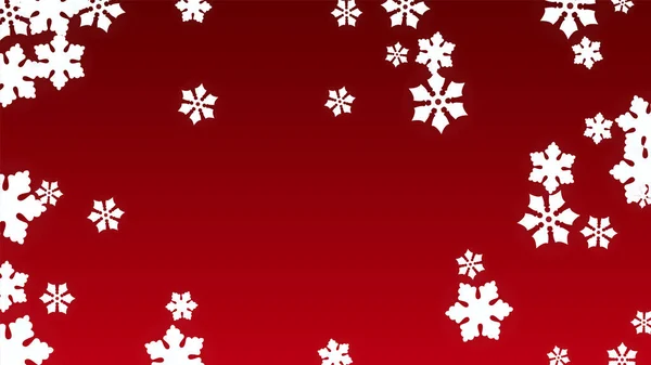 Düşen Kar Taneleriyle Noel Vektör Arkaplanı. Kızıl Arka plan 'da izole edilmiş. Gerçekçi Kar Parıltısı Şablonu. Kar yağışı Kaplaması Yazdırma. Kış Gökyüzü. Kağıt kesiği Kar Taneleri. — Stok Vektör