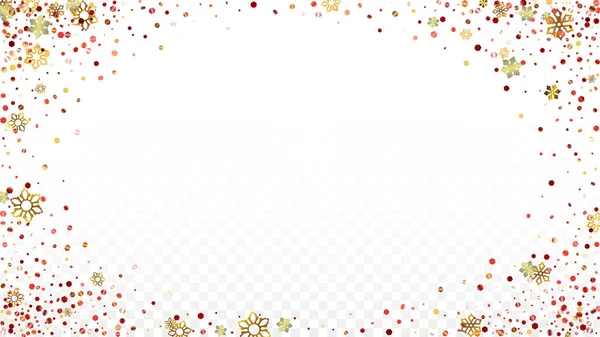 Fond vectoriel de Noël avec des flocons de neige et des étoiles qui tombent. Isolé sur Transparent. Modèle Twinkly neige réaliste. Impression par recouvrement de paillettes. Fête d'hiver. Conception pour bannière, Affiche. — Image vectorielle