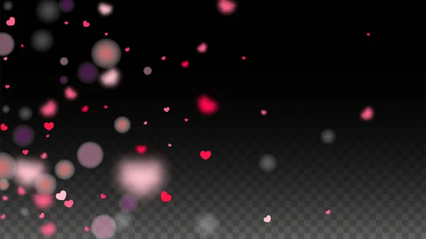 Hearts Confetti Falling Background Saint Valentin Romantique Scattered Hearts Design — Image vectorielle