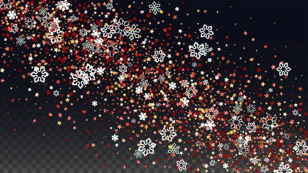 Újévi Vektor Háttér Falling Glitter Hópelyhek Csillagok Elszigetelve Transparent Től — Stock Vector