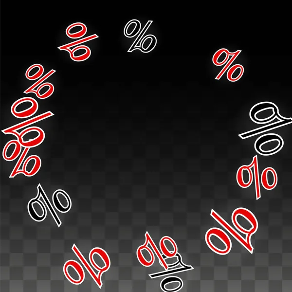 Confettis Luxe Vectoriel Pourcentage Signe Sur Transparent Pourcentage Vente Contexte — Image vectorielle