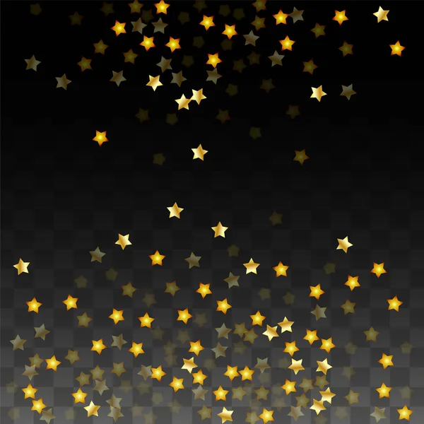 Illustration Vectorielle Avec Des Étoiles Dorées Sur Fond Noir Transparent — Image vectorielle