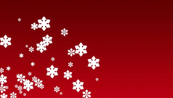 Neujahr Vektor Hintergrund Mit Fallenden Schneeflocken Isoliert Auf Rotem Hintergrund — Stockvektor
