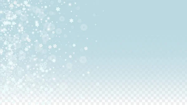 Vector Background White Falling Snowflakes Isolated Transparent Background 스노우 스파클 — 스톡 벡터