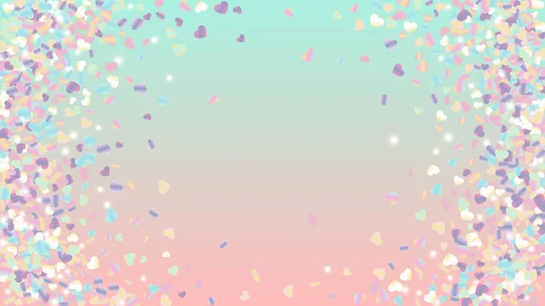 Fondo Lujo Con Confetti Corazones Glitter Partículas Día San Valentín — Vector de stock