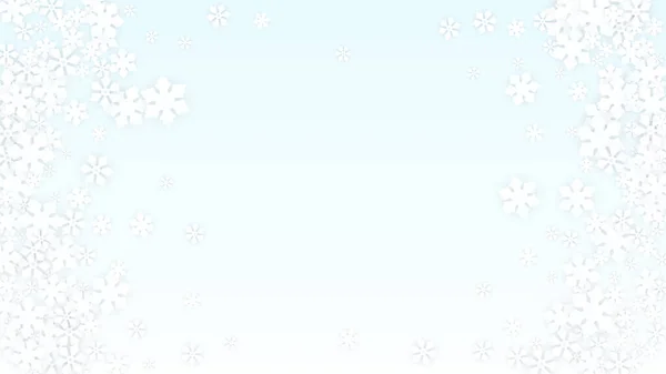 Winter Vector Background Dengan Falling Snowflakes Terisolasi White Blue Background - Stok Vektor