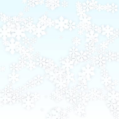 Düşen Kar Taneleriyle Noel Vektör Arkaplanı. Kızıl Arka plan 'da izole edilmiş. Gerçekçi Kar Parıltısı Şablonu. Kar yağışı Kaplaması Yazdırma. Kış Gökyüzü. Kağıt kesiği Kar Taneleri.